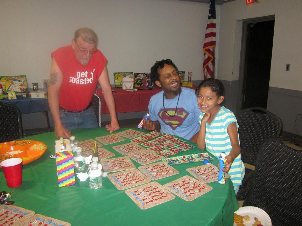 Bingo for Youth Activities Committee. Our Chaplain with member, Joe Marshall & his daughter, Skye 